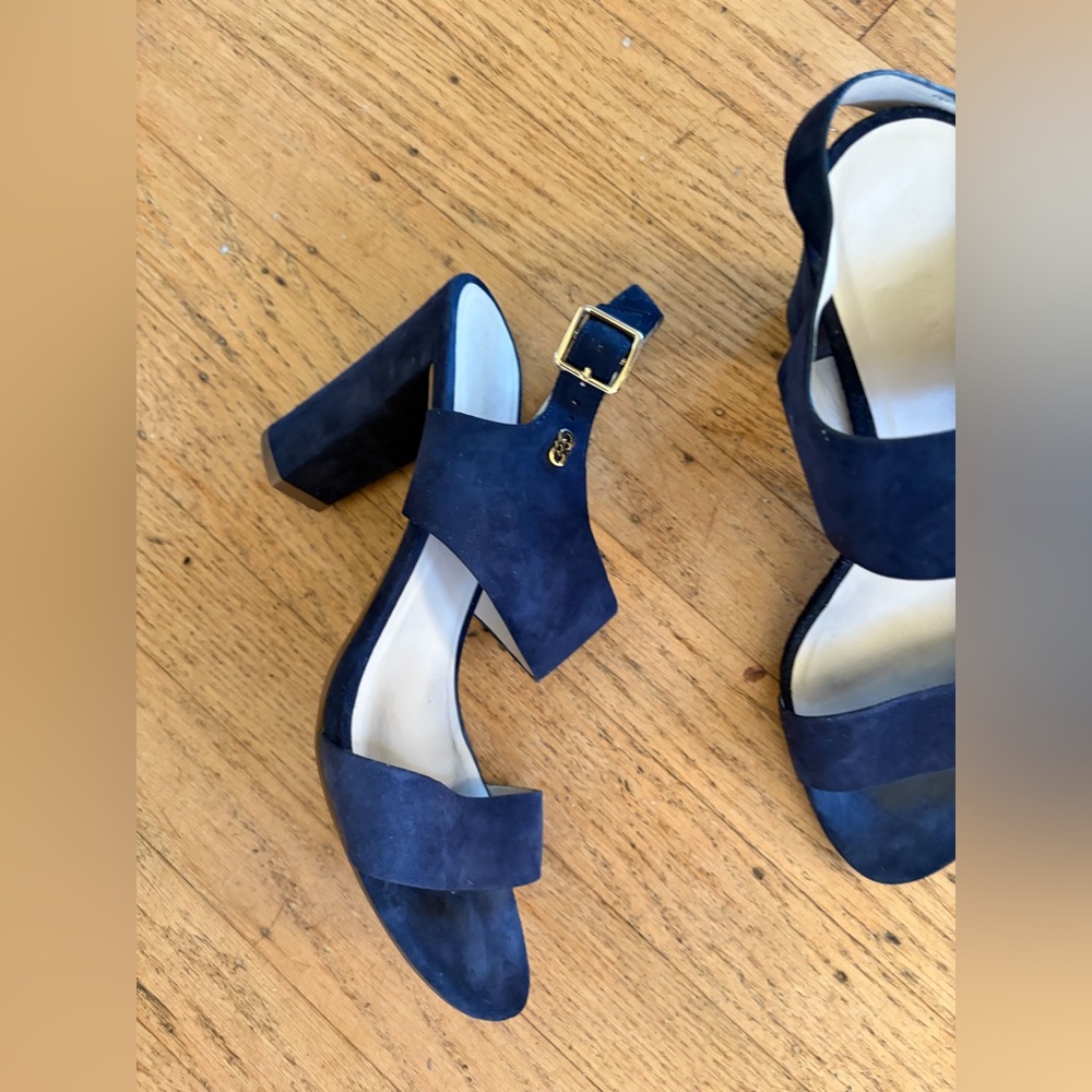 Cole Haan Octavia block heel suede sandal Marine blue - Picture 5 of 14